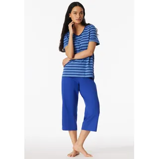 SCHIESSER Schlafanzug Pyjama Blau 42