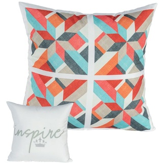 Primaster Wendekissen Boho 45 x 45 cm, weiß-bunt