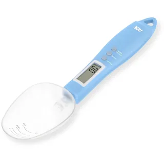 ADE Digitale Löffelwaage präzise auf 0,1 g | exakte Küchenwaage bis 300 g | Feinwaage | perfekt als Gewürzwaage | Messlöffel blau