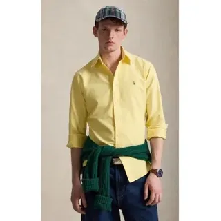 Polo Ralph Lauren für Herren. 710805562003 Das ikonische gelbe Oxford-Hemd (L), Lässig, Baumwolle, Langarm