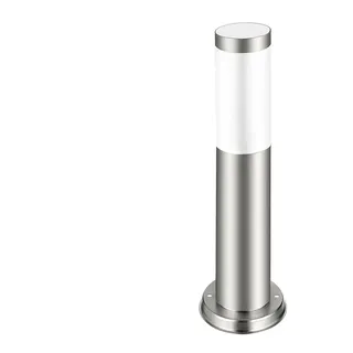 MasterLED Außenleuchte E27 IP44 Pollerleuchte Edelstahl 45cm Silber Wegeleuchte Gartenbeleuchtung Sockelleuchte - Silber