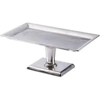 MichaelNoll Dekoetagere Etagere XL Schale Groß Metall Aluminium - Silber Deko Luxus - 40 cm