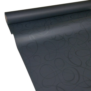 JUNOPAX Papiertischdecke LOOP schwarz 50m x 0,75m, nass- und wischfest