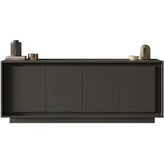 Home affaire Sideboard Sky, B/T 207/50 cm, Kommode/Anrichte/Stauraumschrank, 4 Türen, Softclosing, Korpus & Front 22 mm stark, Rahmen-Optik grau