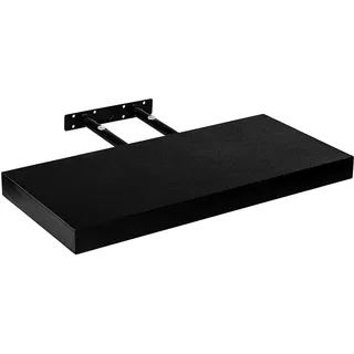 STILISTA® Wandboard Wandregal Volato, Länge 70 cm, Schwarz | Freischwebendes Wandregal mit verdeckter Befestigung, MDF E1 geprüft, 14 Farben, 9 Größen 30-110cm, Belastbarkeit 10kg