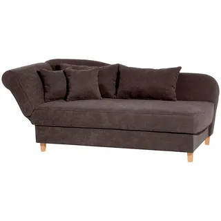 Max Winzer Selma Recamiere mit Armteil links klappbar Velourstoff braun