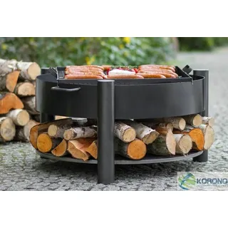 Feuerschale und Grillrost aus Stahl - Feuerkorb Grillfeuer Feuerstelle - Ø 70 cm