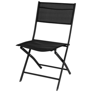 Spetebo Gartenstuhl Balkon Klappstuhl schwarz - 83 x 55 cm (Stück, 1 St), Faltbarer Stuhl aus Stahl und Textil schwarz