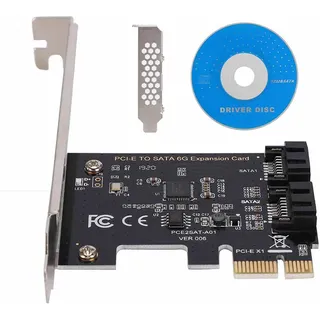 Zerone 2 Port PCI-E SATA Karte, PCI Express SATA 3.0 Controller 6 Gbit/s PCIe Karte SATA III Erweiterungskarte PCI-E Karten für /Vista/Linux