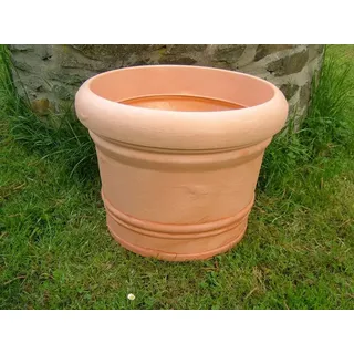 MS-Steinzeug Pflanzkübel Turin Kunststoff, für innen und außen bruchsicher rosa 80 l | Ø 60 cm x 45 cm