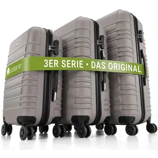 Juskys Rom Koffer-Set 3-tlg. champagner/beige