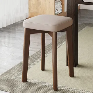 Barhocker In Thekenhöhe, Küchenhocker Aus Holz mit Weichem Kissen, Stapelbare Bauernstühle, Rückenfreie Thekenhocker, Moderner Esszimmerhocker für Kücheninsel, Bar(31x31x45cm(12x12x18), Beige)