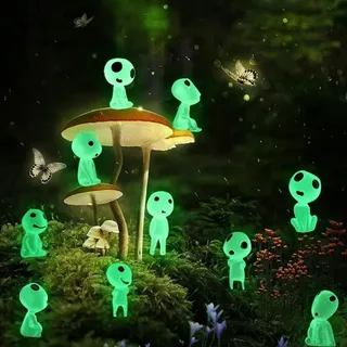 10 Stück Leuchtende Geisterbaum-elfen-mini-gartenfiguren, Kreatives Harz-halloween