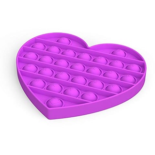 Pop It - Bubble Fidget Toy - Jeu antistress relaxant pour adultes et enfants (Forme: Cœur, Couleur: Violet)
