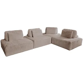 KAWOLA Modulsofa WIOLO SOFT 4 Module 4 Rückenkissen Weicher Breitcord taupe