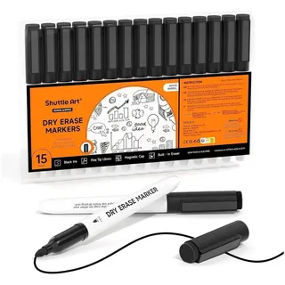 LuxusKollektion Whiteboard Marker Whiteboard Marker 15 magnetisch abwischbar Schwarz Körperfarbe Weiß bunt|schwarz