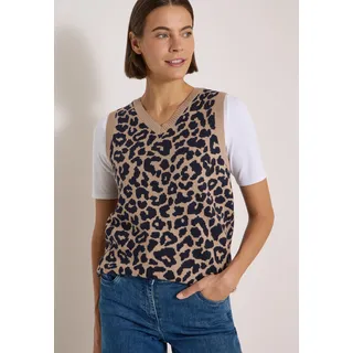 Cecil Pullunder mit V-Neck und Leo-Muster Braun XL
