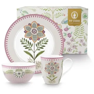 Pip Studio Frühstücksset Lily & Lotus Lila 3-teilig