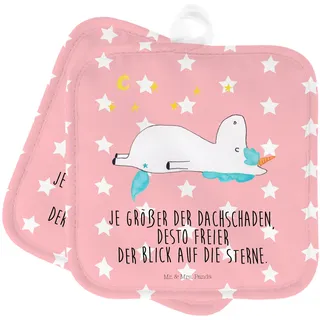 Mr. & Mrs. Panda Topfuntersetzer Einhorn Sternenhimmel - Geschenk, Verrückt, Unicorn, Topfhandschuh, Einhörner, Topflappen lustig, Topflappenset,
