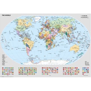 Ravensburger Puzzle 15652 - Politische Weltkarte - 1000 Teile Puzzle für Erwachsene und Kinder ab 14 Jahren, Puzzle-Weltkarte mit Flaggen