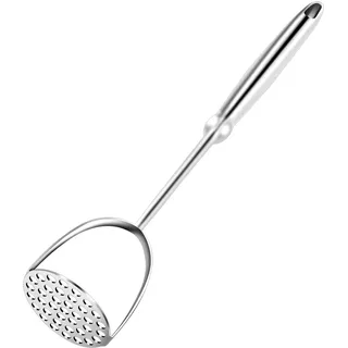 Kartoffelstampfer,Kartoffel stampfer Edelstahl mit Langem Griff,Einteiliges Potato Masher für Kartoffelpüree,Obst und Gemüse,Spülmaschinengeeignet