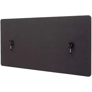 Mendler Akustik-Tischtrennwand HWC-G75, Büro-Sichtschutz Schreibtisch Pinnwand, doppelwandig Stoff/Textil ~ 60x120cm braun-grau