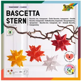 Folia Bascetta-Stern Faltblätter transparent 7,5 x 7,5 cm 128 Blatt