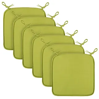 Bestlivings Stuhlkissen Canvas Sitzauflage Uni, Stuhlauflage (Grün) Stuhlkissen mit Haltebändern 38x38cm grün