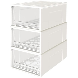 Cetomo 30L*3 Schubladenschrank, Schubladencontainer, 3 Schubladen mit 30L, durchsichtige Schubladen, Büro, Wohnzimmer