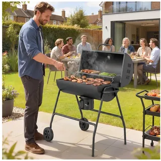 Outsunny Holzkohlegrill schwarz