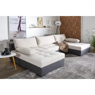 Collection AB Wohnlandschaft COLLECTION AB "Josy U-Form, B: 307 cm", grau (anthrazit, grau), B:307cm H:41cm T:161cm, 100%Polyester, Sofas, Wohnlandschaft, Bettfunktion & Bettkasten, Federkern