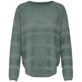 ONLY Damen Dünner Strick Pullover | Langarm Rundhals Knitted Sweater | Basic Stretch Jumper ONLCAVIAR, Farben:Grün, Größe:S