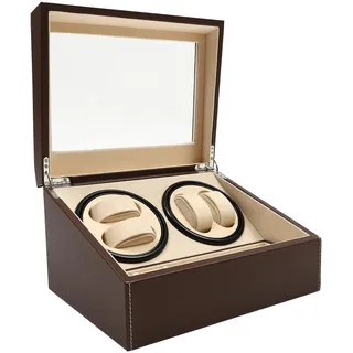 Gaabungky Automatik Uhrenbeweger 4+6 Uhr Winder Geräuschgering Bidirektionale Rotation Große Kapazität Uhren-Display-Case Automatik Uhrenkasten für Verschiedene Mechanischen Uhren, Schmuck