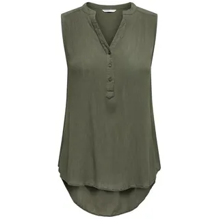 ONLY Shirttop Tank Top Blusen Shirt V-Ausschnitt Oberteil ohne Ärmel ONLJETTE 4905 in Olive schwarz S (36)