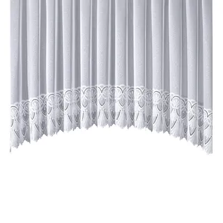 Gardine STICKEREIEN PLAUEN "Diana" Gardinen Gr. 125 cm, Kräuselband, 300 cm, weiß Kräuselband in C-Bogen Form, mit echter Plauener Spitze Stickerei