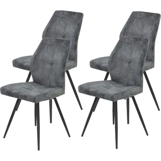 Hela 4-Fußstuhl ALLEY Mikrofaser grau 4er Set