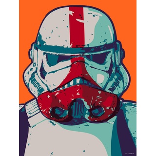 Komar 50 x 70 cm Star Wars Mandalorian Pop Art Stormtrooper | Baby Yoda, Dekoration, Wandbild, Poster, Kunstdruck | Größe Rahmen | WB-SW-018-50x70, Bunt