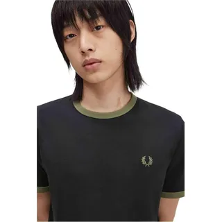 Fred Perry Ringer T-Shirt schwarz XL