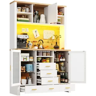 Okwish Buffetschrank 120 x 40 x 188 cm Weiß