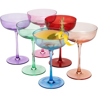 Sektgläser Cocktailgläser Champagner-Coupés - Set von 6 - Martinigläser, 250 ml handgefertigten Bar Qualität kristallgläser, Gläser & Entworfen als Martini & Espresso Martini Coupé-Brille Sektschalen