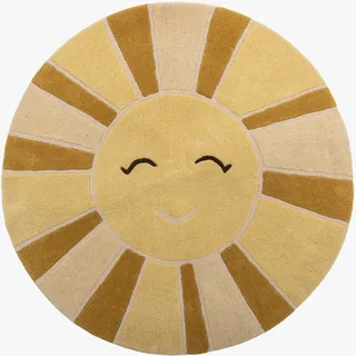 Bloomingville Sun Kinderteppich Ø 110 cm Gelb