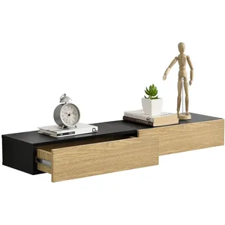 [en.casa] Wandregal Leknes 50 x 12 x 24 cm Schwarz