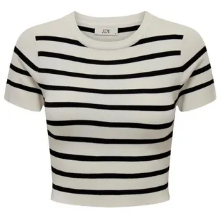 JACQUELINE de YONG T-Shirt JDYCIRKELINE S/S CROP TOP KNT weiß
