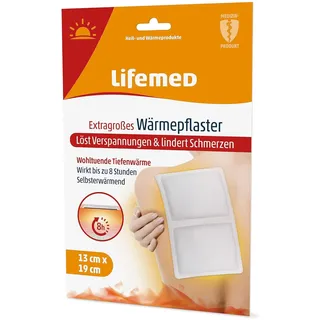 Lifemed Wärmepflaster extragroß, 19 cm x 13 cm, weiß, 3er Pack 4x3 St Pflaster