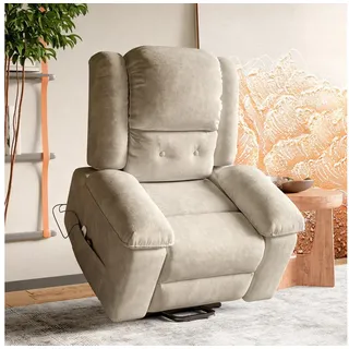 PXloue Massagesessel TV-Sessel Elektrisch Massage Relaxsessel Schlafsessel Fernsehsessel (inkl. Aufstehhilfe und Fernbedienung), mit Liegefunktion Massagefunktion und Wärmefunktion, bis 150 kg braun