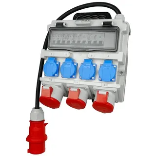 Doktorvolt Stromverteiler Adapter Universell CEE Stromverteilung Industrie TR-S/FI 4x230V 3x400V 1x32A/2x16A Doktorvolt