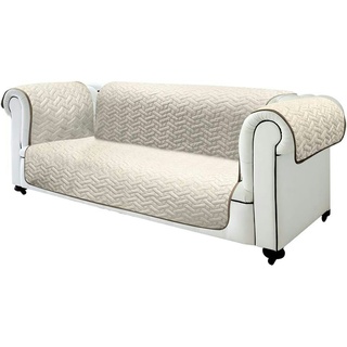 Starlyf Sofa Cover Dreisitzer, Sofahusse, Sofaauflage, wasserabweisend, wendbar braun und beige, 190x290 cm, Sofabezug