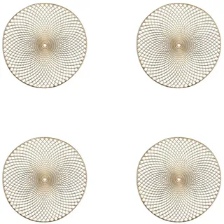 Basera® Platzset 4er-Platzset Ornament Kunststoff rund, (4-St), gold, Ø 36,5 cm