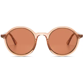 KOMONO Madison Dry Rose Gold Rim Unisex Runde Bio-Nylon-Sonnenbrille für Damen und Herren mit UV-Schutz und kratzfesten Gläsern