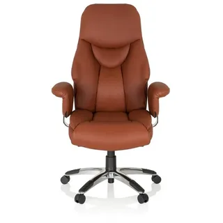 hjh OFFICE Drehstuhl Luxus Chefsessel PRADO Leder mit Armlehnen (1 St), Bürostuhl ergonomisch braun